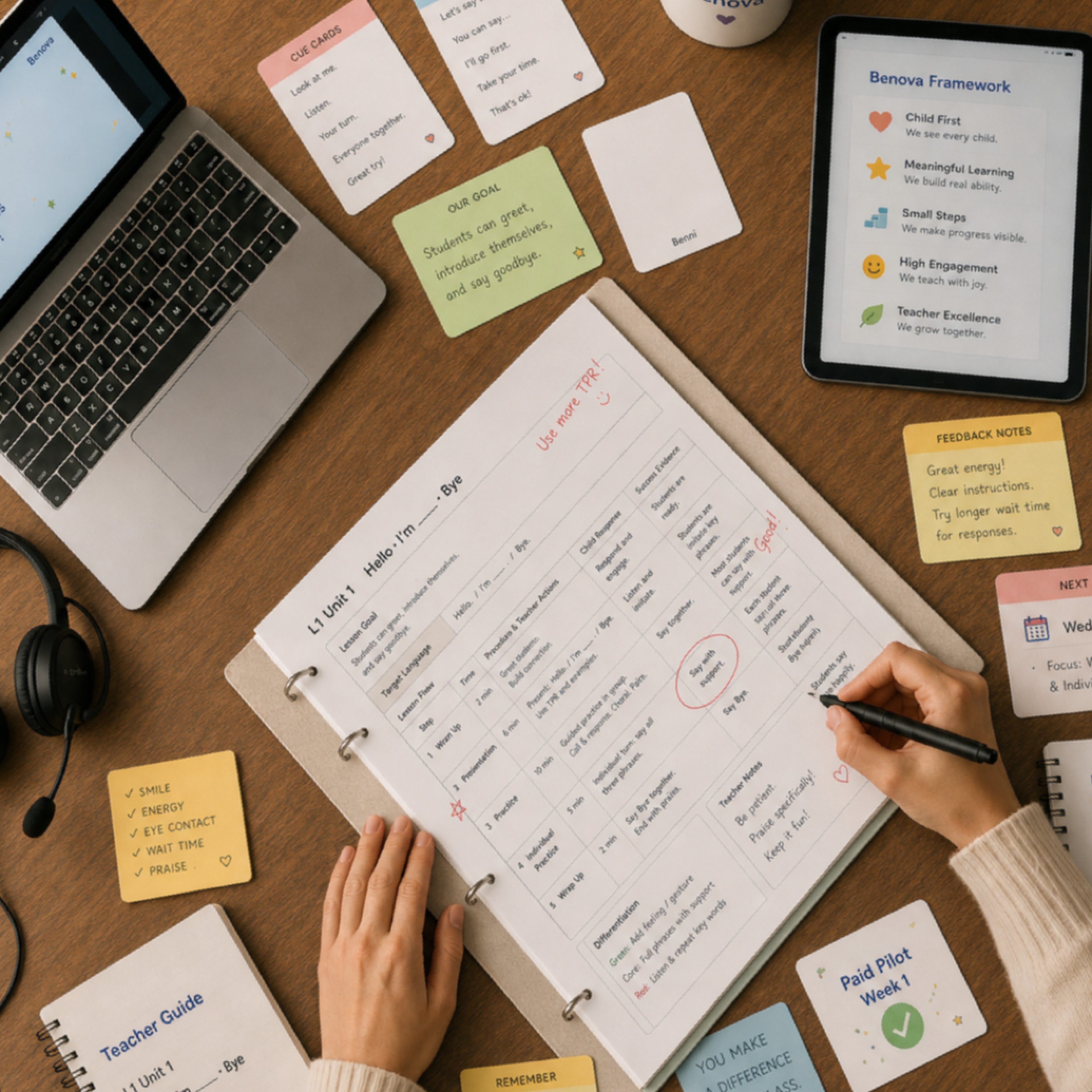 Lesson planning materials and teacher development notes